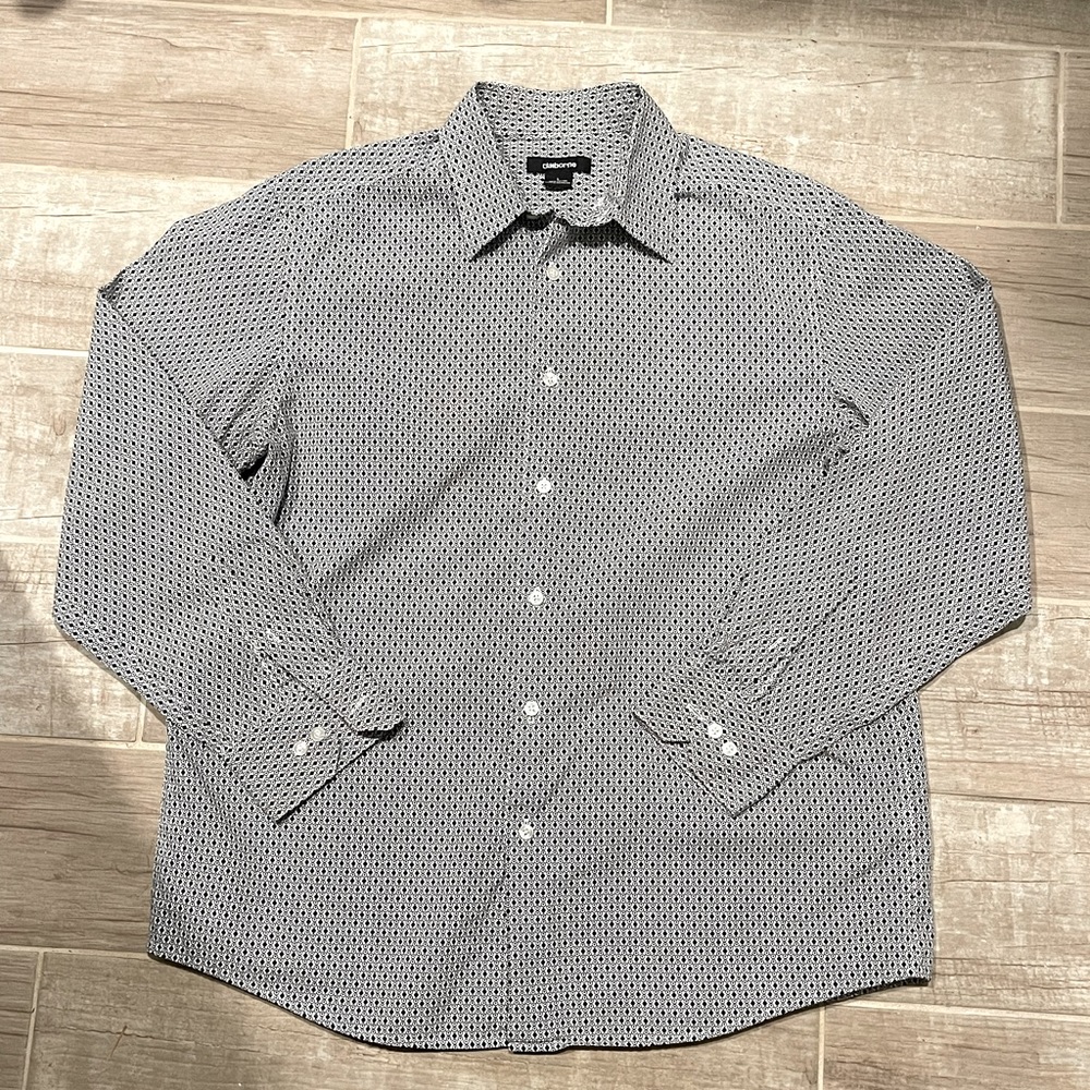 Men’s Claiborne Black & White Button Down Shirt